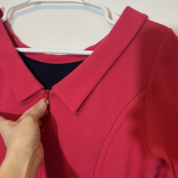 Boden Women’s Betty Ottoman Dress Size 10 R Hot Pink Stretch Lined Knee Short Sl - Picture 11 of 15